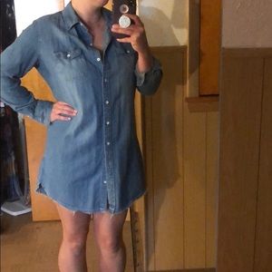 Long sleeve jean dress